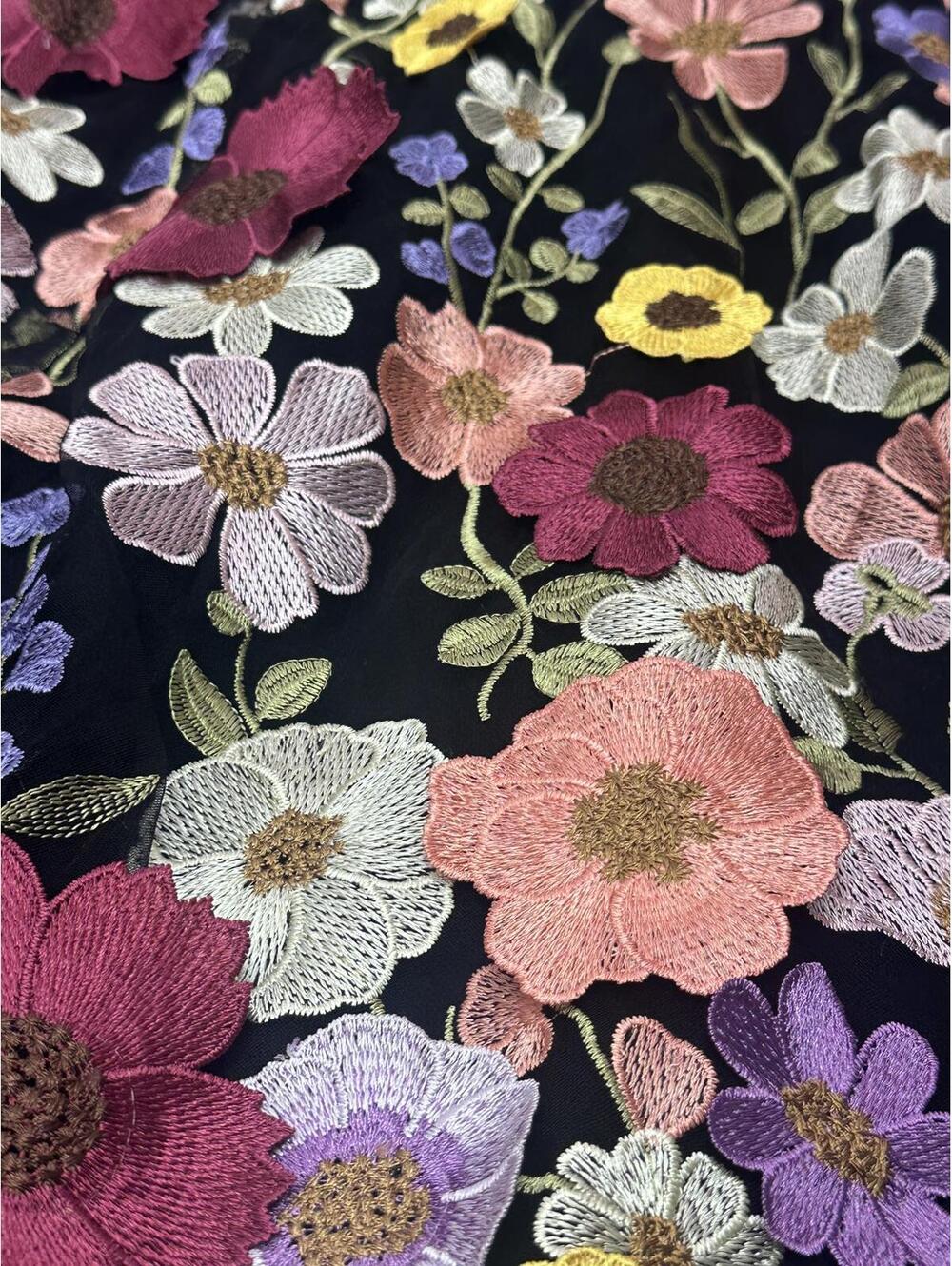 Womens Sz M Jessakae Jubilee 3D Flower Applique on Black Dress Fairycore Garden - Picture 8 of 12
